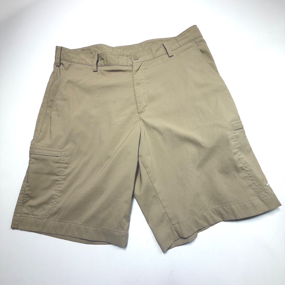 Nike Golf Dri Fit Shorts Mens 34 Khaki Performance Lightweight